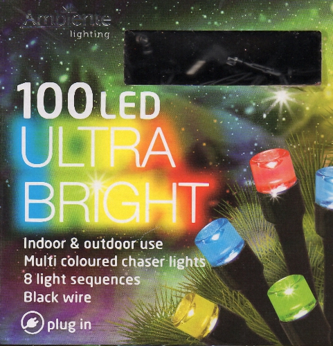 (image for) 100 String Ultra Bright Multi Coloured Chaser Lights